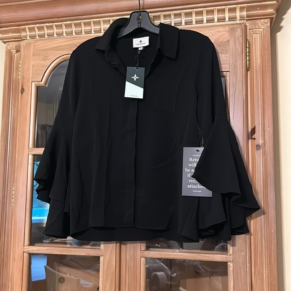 Black Norah Bell Sleeve Blouse NWT - Picture 6 of 11